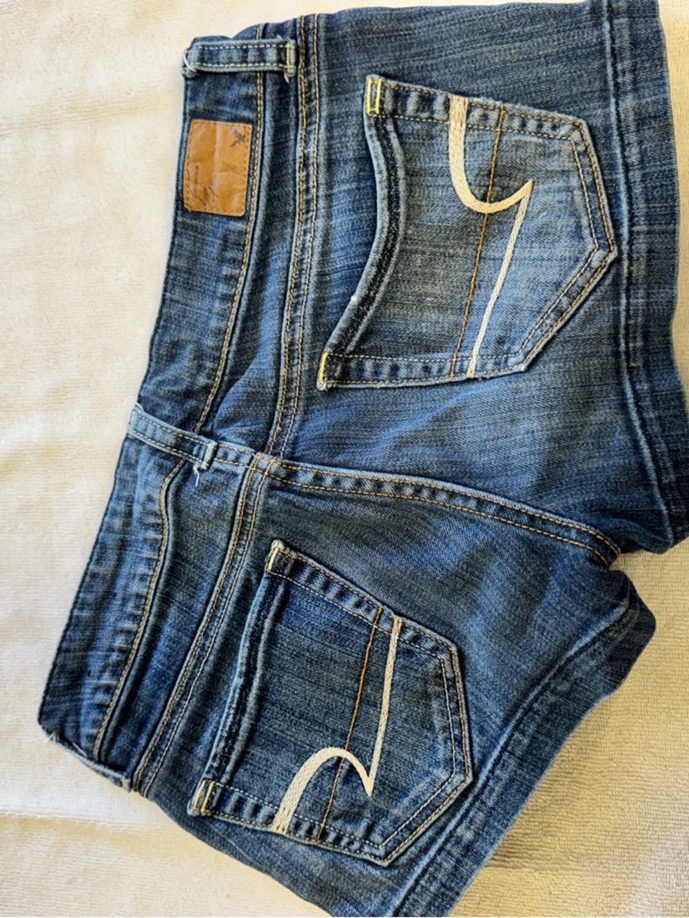 American Eagle Outfitters Blue Denim Shortie Shorts - Picture 4 of 4